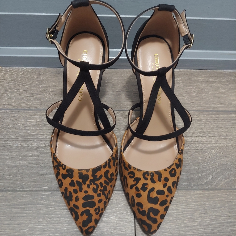 Christian Siriano Black and Brown Heels with Pointed Toe